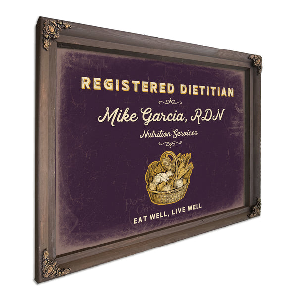 Personalized Registered Dietitian Sign, Eat Well, Live Well, Plum & Mustard, image 7