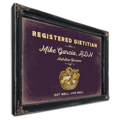 Personalized Registered Dietitian Sign, Eat Well, Live Well, Plum & Mustard, image 1