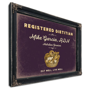 Personalized Registered Dietitian Sign, Eat Well, Live Well, Plum & Mustard, image 1
