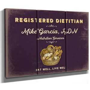 Personalized Registered Dietitian Sign, Eat Well, Live Well, Plum & Mustard, image 14