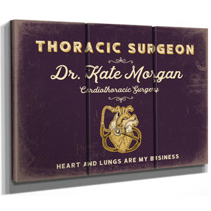 Personalized Thoracic Surgeon Sign, Heart and Lungs Are My Business, Plum & Mustard, image 14