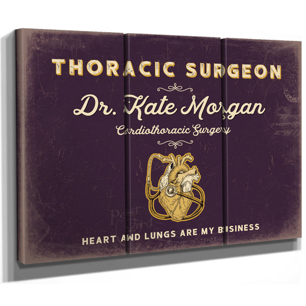 Personalized Thoracic Surgeon Sign, Heart and Lungs Are My Business, Plum & Mustard, image 14