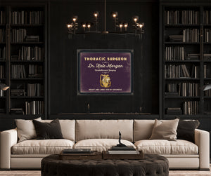 Personalized Thoracic Surgeon Sign, Heart and Lungs Are My Business, Plum & Mustard, image 16