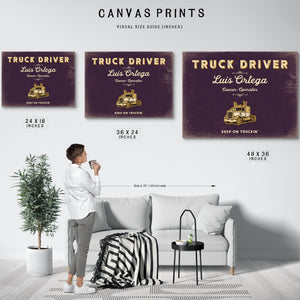 Personalized Truck Driver Sign, Keep On Truckin', Plum & Mustard, image 10
