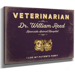 Personalized Veterinarian Sign, I Like My Patients Furry, Plum & Mustard, image 8