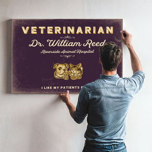 Personalized Veterinarian Sign, I Like My Patients Furry, Plum & Mustard, image 9