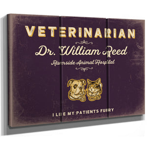 Personalized Veterinarian Sign, I Like My Patients Furry, Plum & Mustard, image 14