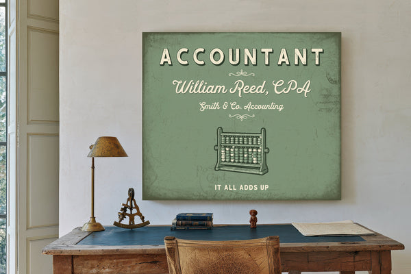 Personalized Accountant Sign, It All Adds Up, Sage & Forest, image 2