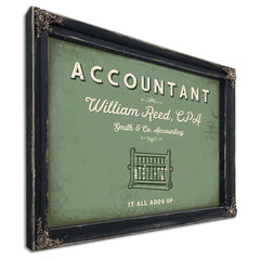 Personalized Accountant Sign, It All Adds Up, Sage & Forest, image 1