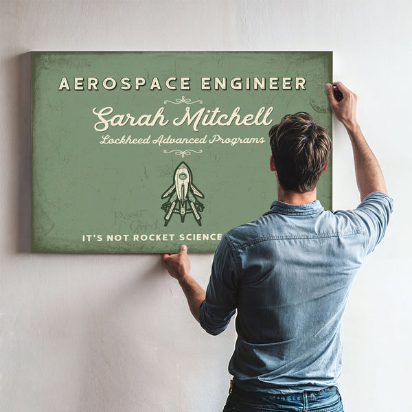 Personalized Aerospace Engineer Sign, It's Not Rocket Science... Oh Wait, Sage & Forest, image 9