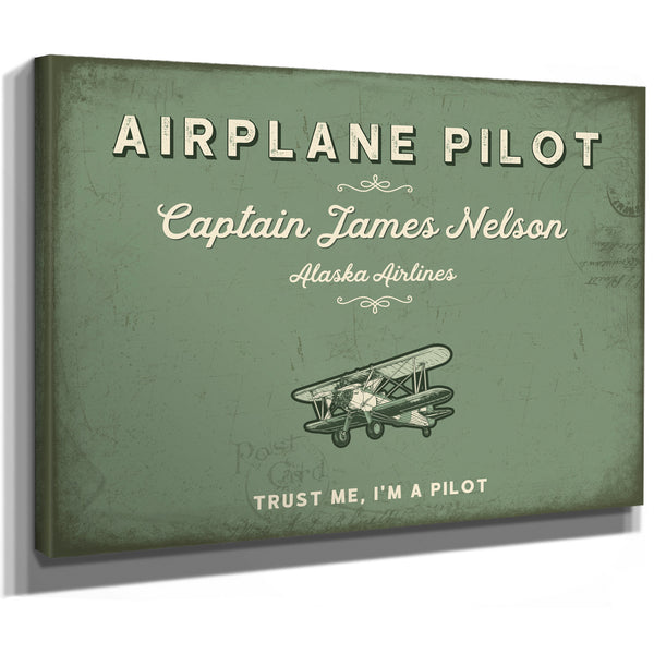 Personalized Airplane Pilot Sign, Trust Me, I'm a Pilot, Sage & Forest, image 8