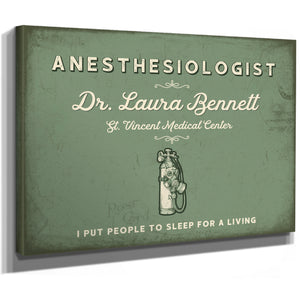Personalized Anesthesiologist Sign, I Put People to Sleep for a Living, Sage & Forest, image 8