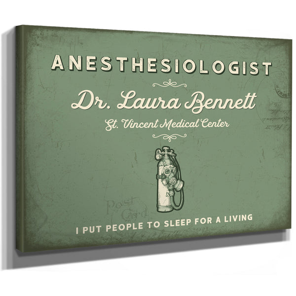 Personalized Anesthesiologist Sign, I Put People to Sleep for a Living, Sage & Forest, image 8