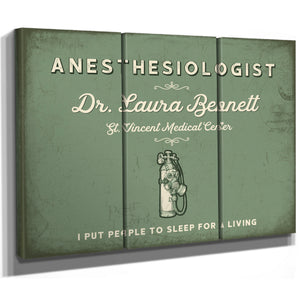 Personalized Anesthesiologist Sign, I Put People to Sleep for a Living, Sage & Forest, image 14