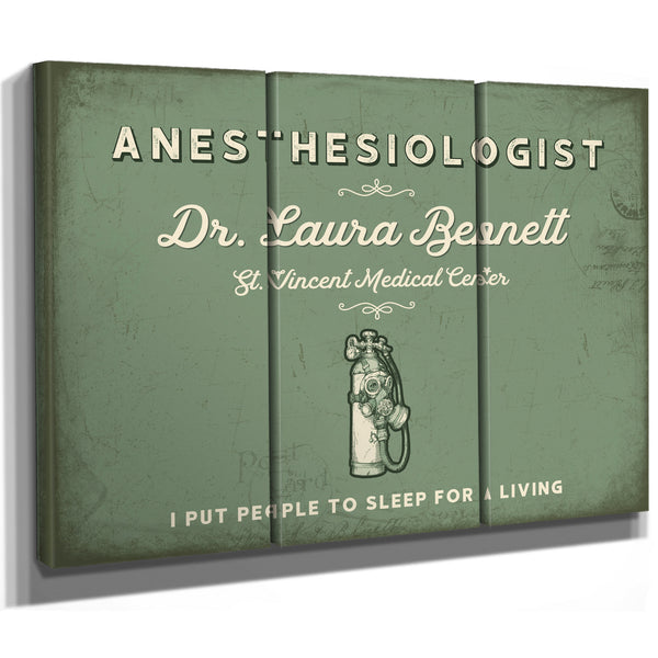 Personalized Anesthesiologist Sign, I Put People to Sleep for a Living, Sage & Forest, image 14