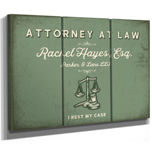 Personalized Attorney at Law Sign, I Rest My Case, Sage & Forest, image 14
