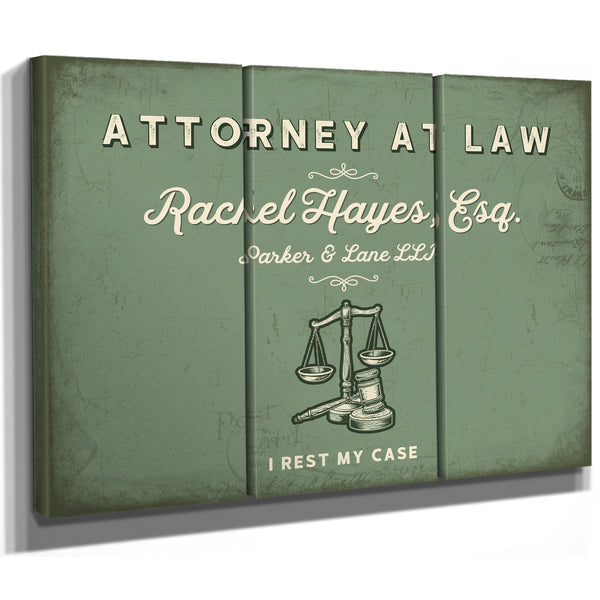 Personalized Attorney at Law Sign, I Rest My Case, Sage & Forest, image 14