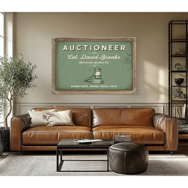 Personalized Auctioneer Sign, Going Once, Going Twice, Sold, Sage & Forest, image 3