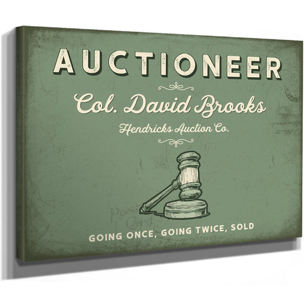 Personalized Auctioneer Sign, Going Once, Going Twice, Sold, Sage & Forest, image 8