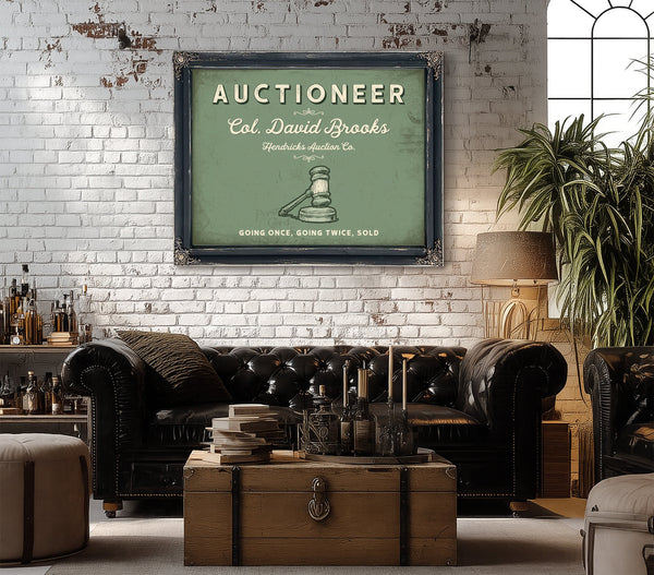 Personalized Auctioneer Sign, Going Once, Going Twice, Sold, Sage & Forest, image 18