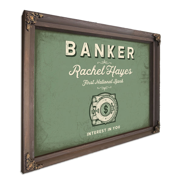 Personalized Banker Sign, Interest in You, Sage & Forest, image 7
