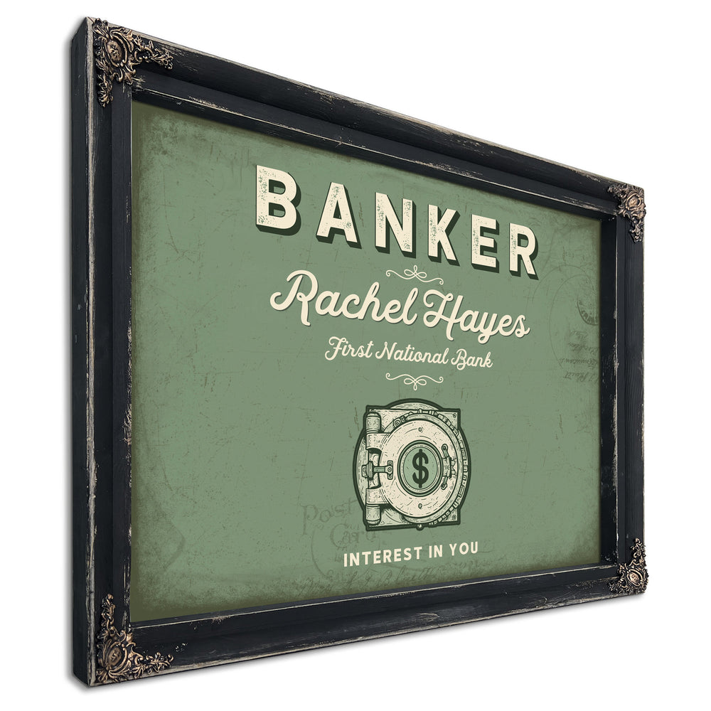 Personalized Banker Sign, Interest in You, Sage & Forest, image 1