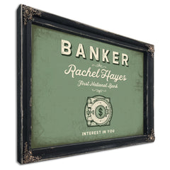 Personalized Banker Sign, Interest in You, Sage & Forest, image 1