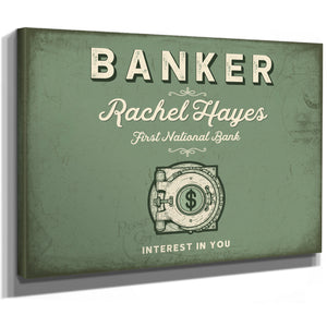 Personalized Banker Sign, Interest in You, Sage & Forest, image 8