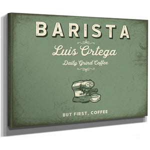 Personalized Barista Sign, But First, Coffee, Sage & Forest, image 8