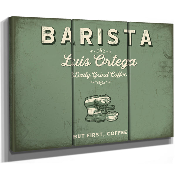Personalized Barista Sign, But First, Coffee, Sage & Forest, image 14