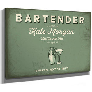 Personalized Bartender Sign, Shaken, Not Stirred, Sage & Forest, image 8