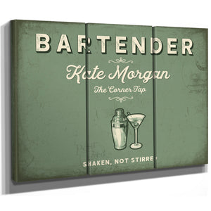 Personalized Bartender Sign, Shaken, Not Stirred, Sage & Forest, image 14