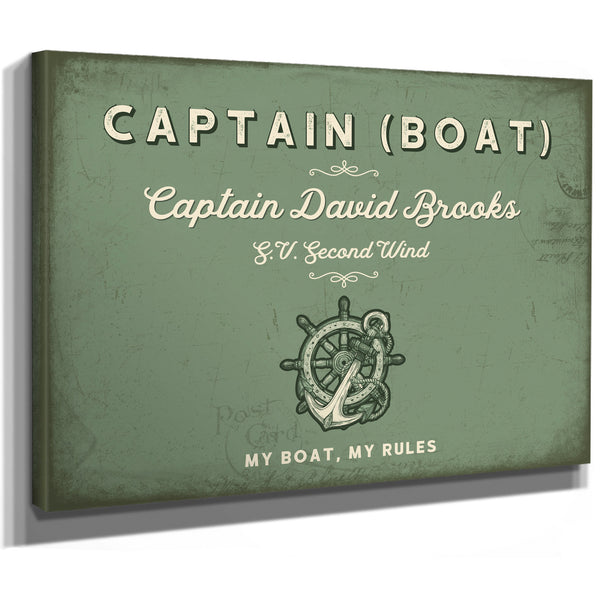 Personalized Boat Captain Sign, My Boat, My Rules, Sage & Forest, image 8