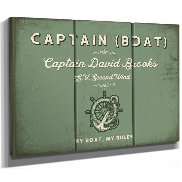 Personalized Boat Captain Sign, My Boat, My Rules, Sage & Forest, image 14