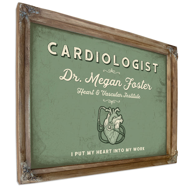 Personalized Cardiologist Sign, I Put My Heart Into My Work, Sage & Forest, image 6