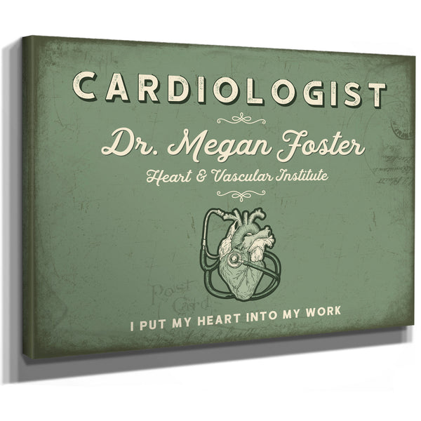 Personalized Cardiologist Sign, I Put My Heart Into My Work, Sage & Forest, image 8