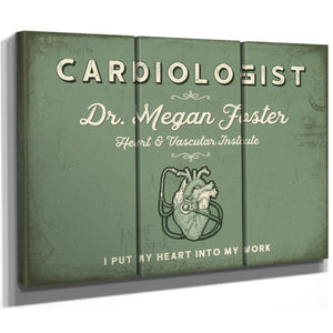 Personalized Cardiologist Sign, I Put My Heart Into My Work, Sage & Forest, image 14