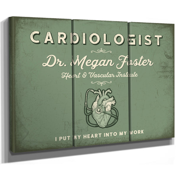 Personalized Cardiologist Sign, I Put My Heart Into My Work, Sage & Forest, image 14
