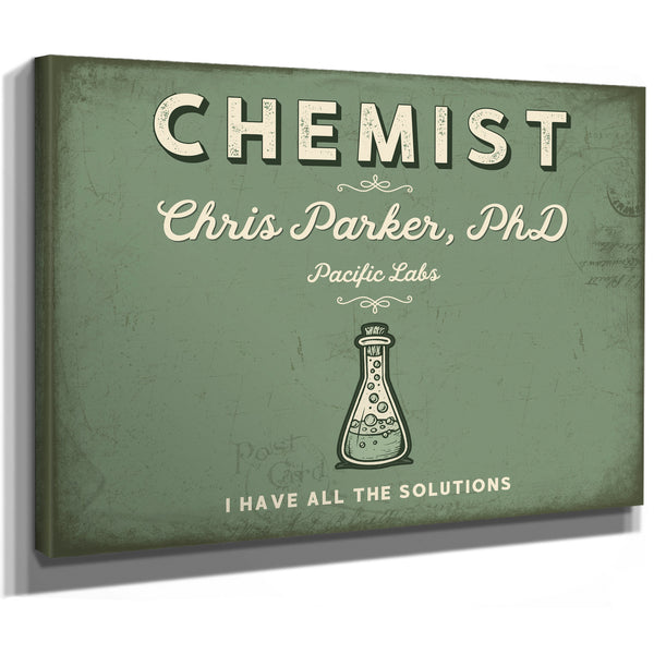 Personalized Chemist Sign, I Have All the Solutions, Sage & Forest, image 8