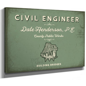 Personalized Civil Engineer Sign, Building Bridges, Sage & Forest, image 8