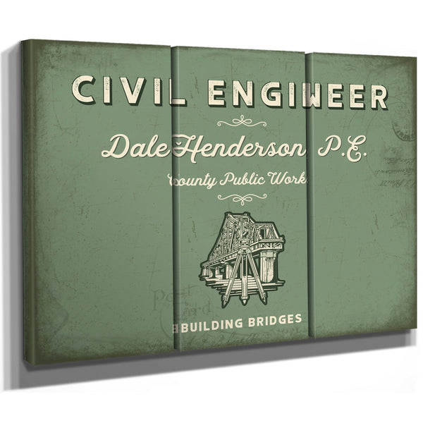 Personalized Civil Engineer Sign, Building Bridges, Sage & Forest, image 14
