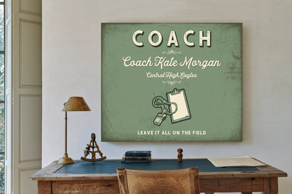 Personalized Coach Sign, Leave It All on the Field, Sage & Forest, image 2
