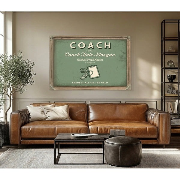 Personalized Coach Sign, Leave It All on the Field, Sage & Forest, image 3