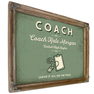 Personalized Coach Sign, Leave It All on the Field, Sage & Forest, image 6