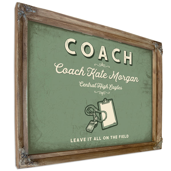 Personalized Coach Sign, Leave It All on the Field, Sage & Forest, image 6