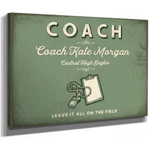 Personalized Coach Sign, Leave It All on the Field, Sage & Forest, image 8
