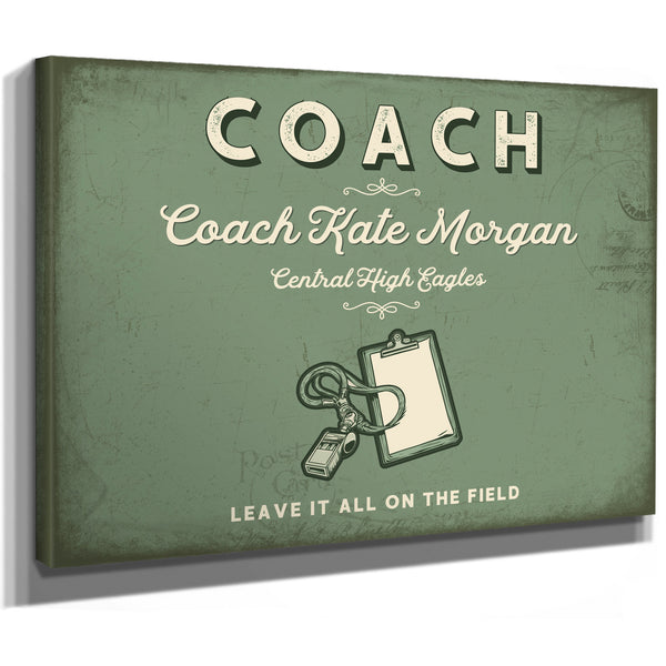 Personalized Coach Sign, Leave It All on the Field, Sage & Forest, image 8