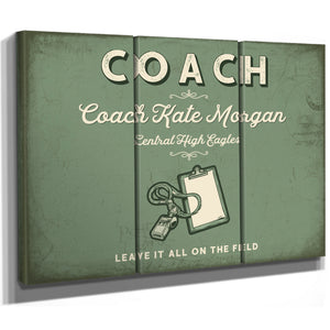 Personalized Coach Sign, Leave It All on the Field, Sage & Forest, image 14