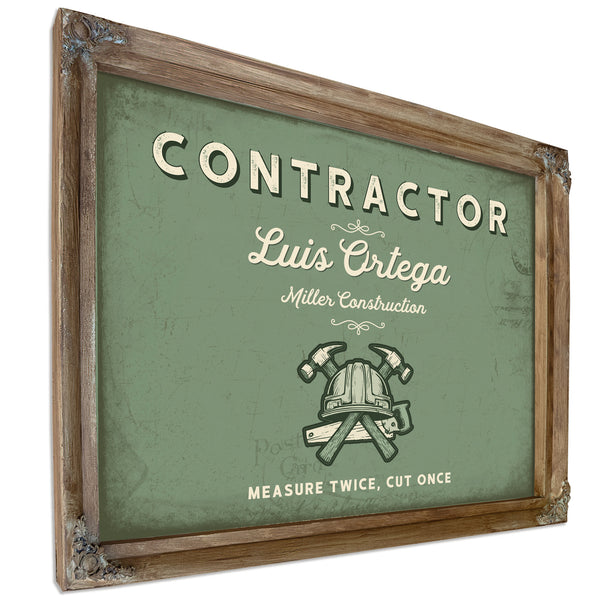 Personalized Contractor Sign, Measure Twice, Cut Once, Sage & Forest, image 6