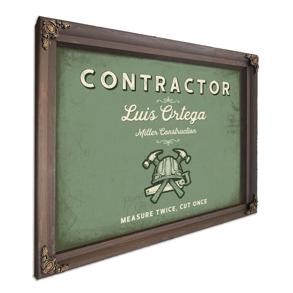 Personalized Contractor Sign, Measure Twice, Cut Once, Sage & Forest, image 7